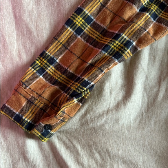 Colorful color block plaid cozy button up flannel shirt - Picture 4 of 6